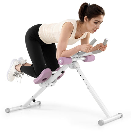Ab Workout Equipment,Foldable Strength Trainer with Elbow Support, Knee Protection & LCD Monitor
