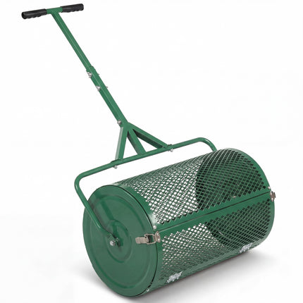 DREAMADE Compost Spreader, Peat Moss Spreader with T Handle, Black