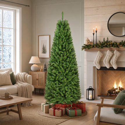 DREAMADE 7 ft Pre-lit Pencil Christmas Tree, Skinny Artificial Fir