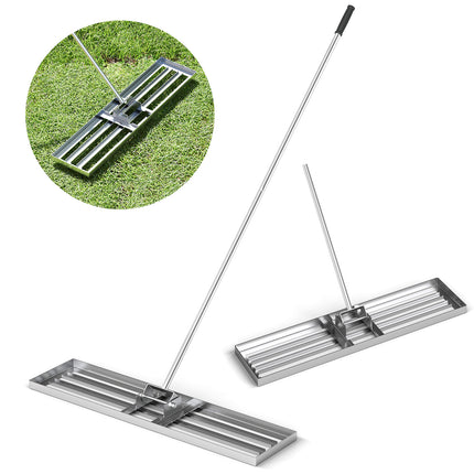 DREAMADE Lawn Leveling Rake, 30"/36"/42" x 10" Professional Grade Soil Distribution Rake w/67 Ergonomic Handle