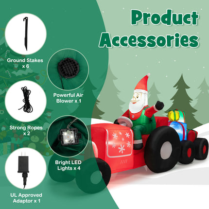DREAMADE 9 FT Inflatable Christmas Decoration, Santa Claus on Truck w/Gift Boxes