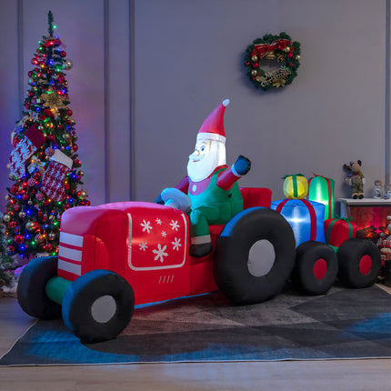 DREAMADE 9 FT Inflatable Christmas Decoration, Santa Claus on Truck w/Gift Boxes