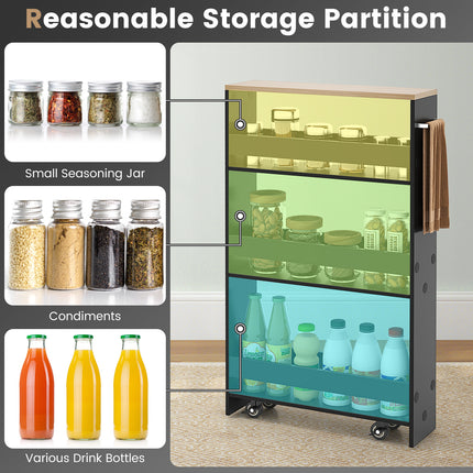 DREAMADE Slim Storage Cart, 4 Tier Narrow Storage Cabinet Between Washer and Dryer