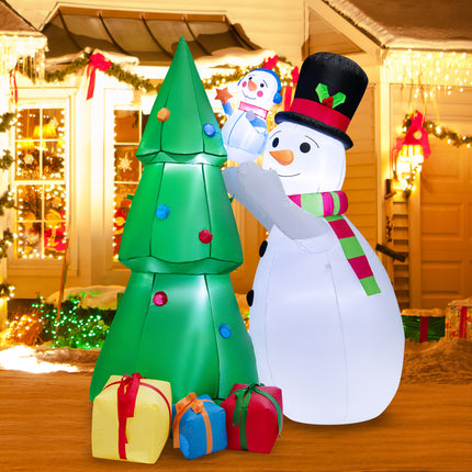 DREAMADE 6 FT Christmas Decoration, Inflatable Christmas Tree with Snowmen