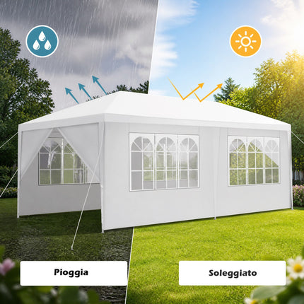 DREAMADE 10' x 20' Canopy Tent, Outdoor Gazebo with 6 Sidewalls, White