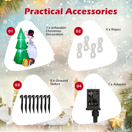 DREAMADE 6 FT Christmas Decoration, Inflatable Christmas Tree with Snowmen