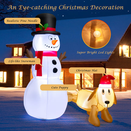 DREAMADE 6 FT Christmas Decoration, Inflatable Christmas Snowmen with Dog