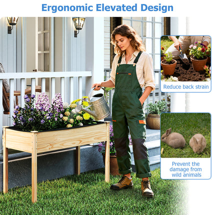 DREAMADE Raised Garden Bed, 47" x 22.5" x 30" Elevated Planter Box w/Legs & Drainage Hole