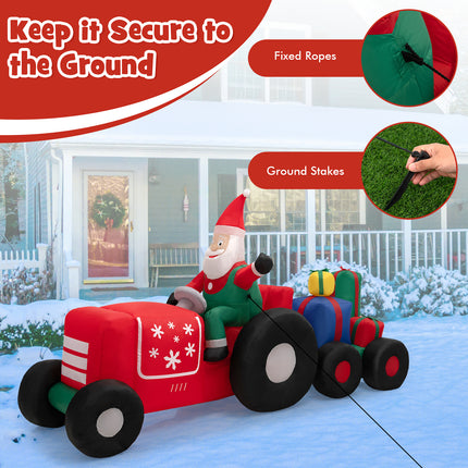 DREAMADE 9 FT Inflatable Christmas Decoration, Santa Claus on Truck w/Gift Boxes