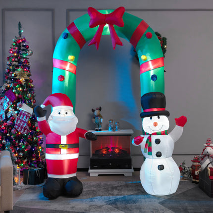 DREAMADE 8 FT Inflatable Christmas Decoration, Tall Christmas Tree Archway w/Santa Claus