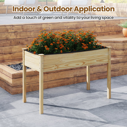 DREAMADE Raised Garden Bed, 47" x 22.5" x 30" Elevated Planter Box w/Legs & Drainage Hole