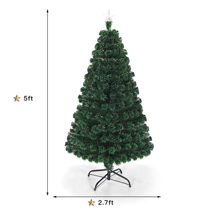 Artificial Christmas Tree Pre-Lit Optical Fiber Tree 8 Flash Modes - DreamadeUS