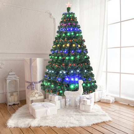 Artificial Christmas Tree Pre-Lit Optical Fiber Tree 8 Flash Modes - DreamadeUS