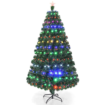 Artificial Christmas Tree Pre-Lit Optical Fiber Tree 8 Flash Modes - DreamadeUS