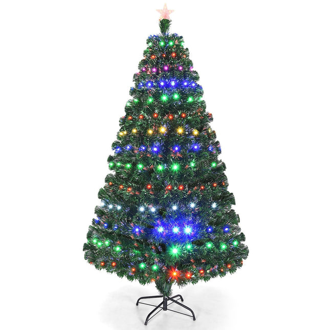 Artificial Christmas Tree Pre-Lit Optical Fiber Tree 8 Flash Modes - DreamadeUS