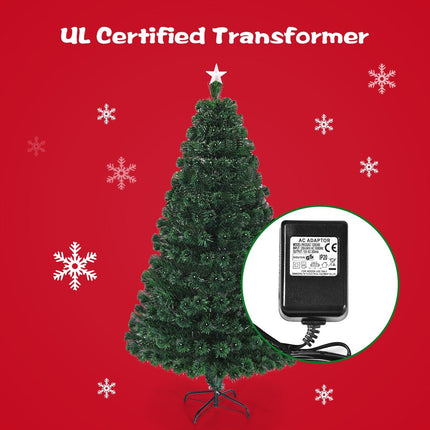 Artificial Christmas Tree Pre-Lit Optical Fiber Tree 8 Flash Modes - DreamadeUS