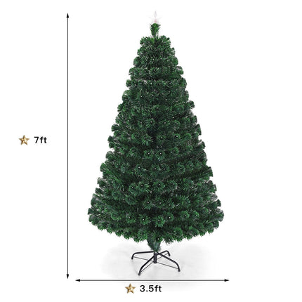 Artificial Christmas Tree Pre-Lit Optical Fiber Tree 8 Flash Modes - DreamadeUS
