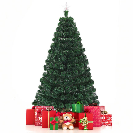 Artificial Christmas Tree Pre-Lit Optical Fiber Tree 8 Flash Modes - DreamadeUS