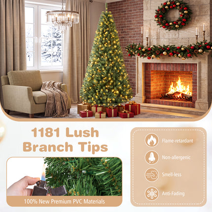DREAMADE 6 FT Pre-Lit Christmas Tree, 845 Branch Tips Artificial Decor