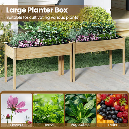 DREAMADE Raised Garden Bed, 47" x 22.5" x 30" Elevated Planter Box w/Legs & Drainage Hole
