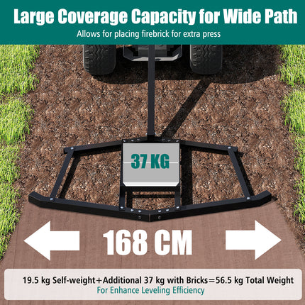 DREAMADE 66" Driveway Drag Harrow, Tow Behind Landscape Harrow