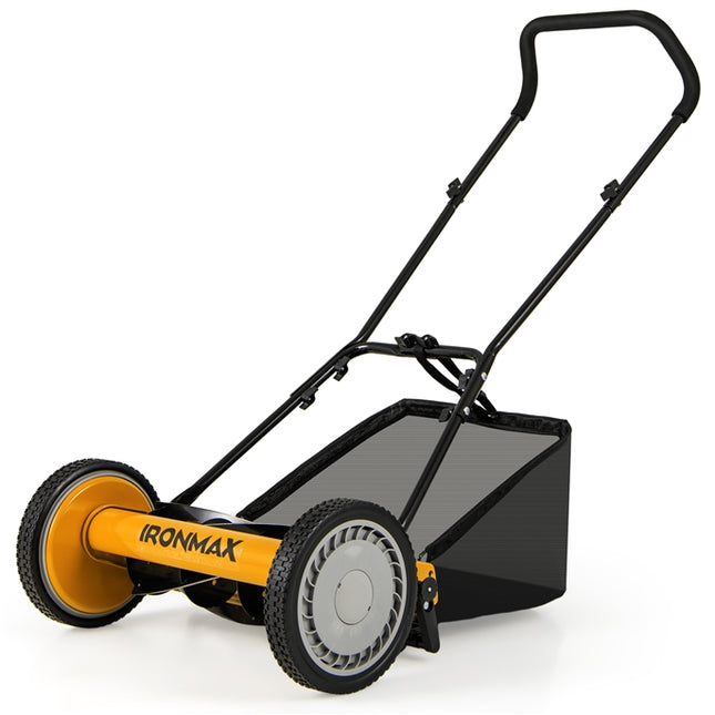 DREAMADE Manual Reel Mower, 16" Push Reel Lawn Mower, Green