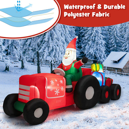 DREAMADE 9 FT Inflatable Christmas Decoration, Santa Claus on Truck w/Gift Boxes