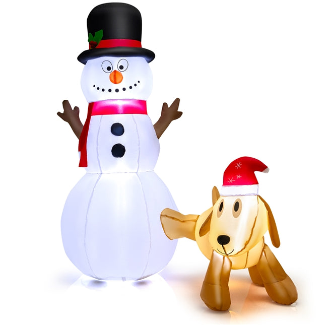 DREAMADE 6 FT Christmas Decoration, Inflatable Christmas Snowmen with Dog