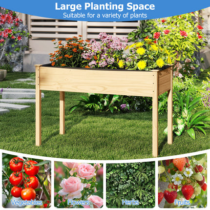 DREAMADE Raised Garden Bed, 47" x 22.5" x 30" Elevated Planter Box w/Legs & Drainage Hole