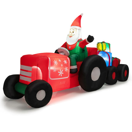 DREAMADE 9 FT Inflatable Christmas Decoration, Santa Claus on Truck w/Gift Boxes