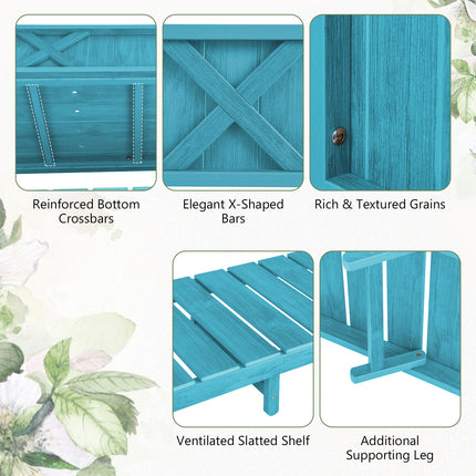 DREAMADE Raised Garden Bed with Legs, 47" x 18" x 29" Planter Box, Blue