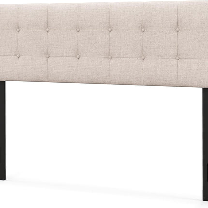 Dreamade Linen Upholstered Headboard, Adjustable Width Button Tufted Headboard