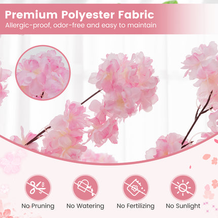 DREAMADE 6.5FT Artificial Cherry Blossom Tree, Faux Sakura Tree w/ 900 Pink Flowers