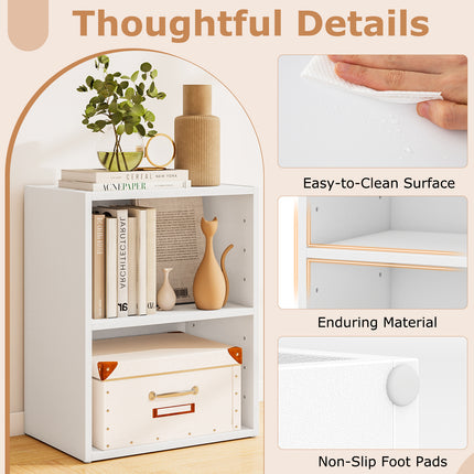 DREAMADE 2 Cube Storage Organizer, Open Storage Display Cabinet with Modular Cubby Design & Adjustable Shelf