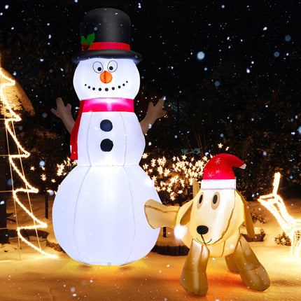 DREAMADE 6 FT Christmas Decoration, Inflatable Christmas Snowmen with Dog