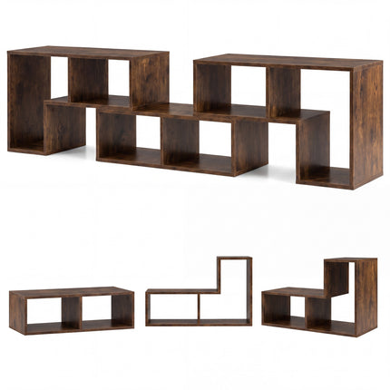 DREAMADE 3 Piece TV Stand, Modular TV Console with Bookshelves, Free Combination w/Storage Cubes for 50 to 65 Inch TV
