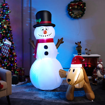 DREAMADE 6 FT Christmas Decoration, Inflatable Christmas Snowmen with Dog