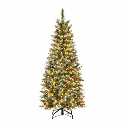 DREAMADE 7 FT Pre-Lit Artificial Christmas Tree, Slim Pencil Tree w/ 818 Branch Tips