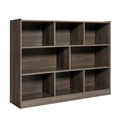 DREAMADE 8-Cube Storage Organizer, 3-Tier Wooden Cube Shelf, Blue