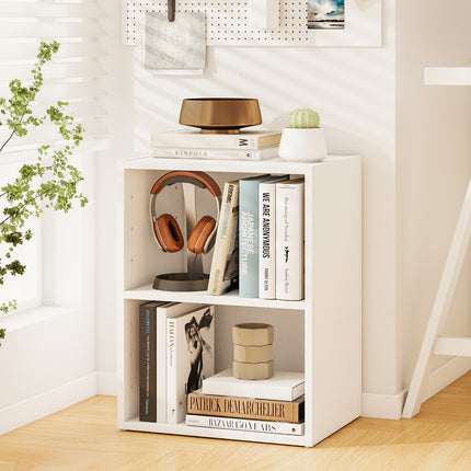 DREAMADE 2 Cube Storage Organizer, Open Storage Display Cabinet with Modular Cubby Design & Adjustable Shelf