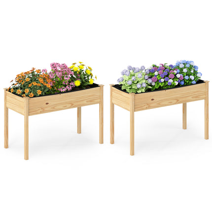 DREAMADE Raised Garden Bed, 47" x 22.5" x 30" Elevated Planter Box w/Legs & Drainage Hole