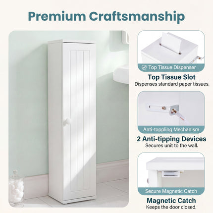 DREAMADE Toilet Paper Holder Cabinet, 4-Tier Bathroom Storage Cabinet