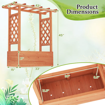 DREAMADE Raised Garden Bed with Trellis, Vertical Garden Planter w/Drainage Holes for Climbing Vines Roses Tomatoes