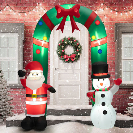 DREAMADE 8 FT Inflatable Christmas Decoration, Tall Christmas Tree Archway w/Santa Claus