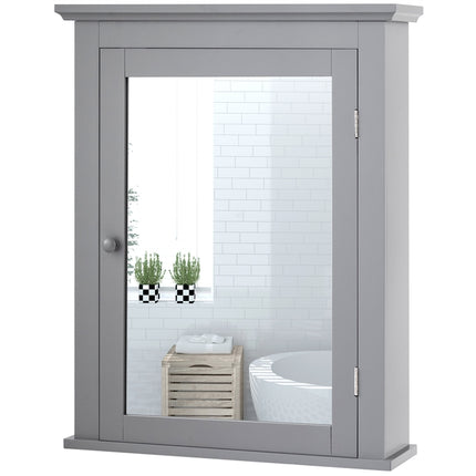 DREAMADE Mirrored Wall Mount Cabinet, Bathroom Storage Cabinet with Adjustable Shelf & HD Mirror