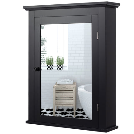 DREAMADE Mirrored Wall Mount Cabinet, Bathroom Storage Cabinet with Adjustable Shelf & HD Mirror