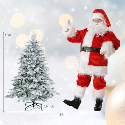 DREAMADE 6 FT Pre-Lit Artificial Christmas Tree, Snow Flocked with 757/1415/1687 Branch Tips