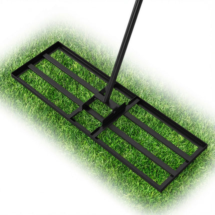 DREAMADE Lawn Leveler, Adjustable Lawn Leveling Rake w/ Steel Handle, Black