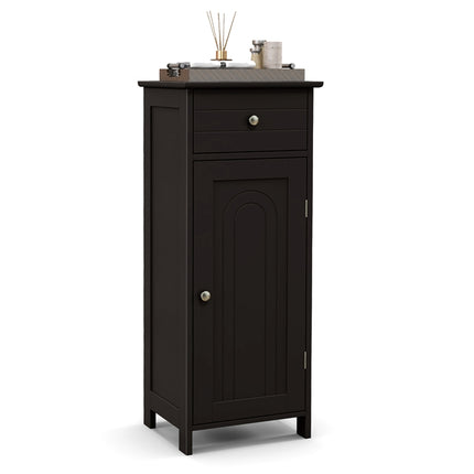 DREAMADE Bathroom Storage Cabinet, Slim Narrow Organizer with Drawer, Black