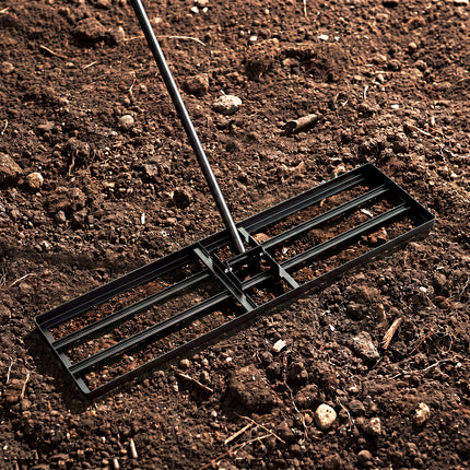DREAMADE Lawn Leveling Rake, 30"/36"/42" x 10" Professional Grade Soil Distribution Rake w/67 Ergonomic Handle